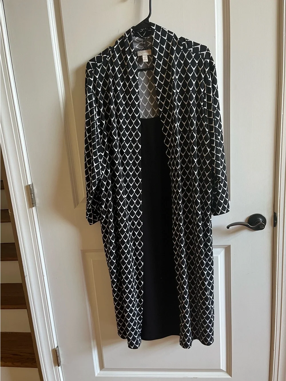 Dress Barn Black & White Geometric Dress, Size 22W